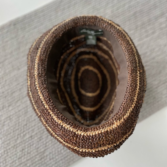 Eddie Bauer Brown Tan Striped Bucket Hat Sun Hat Fisherman Aesthetic - Picture 4 of 6